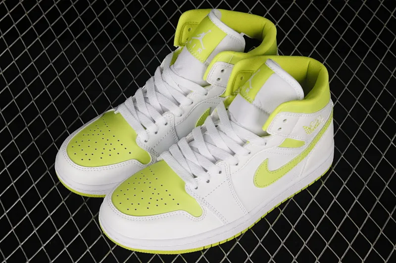 All categories Air Jordan Jordan series basketball shoes Air Jordan 1 Mid G version pure original Air Jordan AJ1 Mid "White Lime" AJ1 Joe 1 Green Lime China basketball shoes BQ6472-131